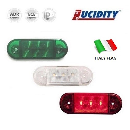 Luci Ingombro Bandiera Italiana 3 LED 85x29mm 12V/24V Lucidity 26260