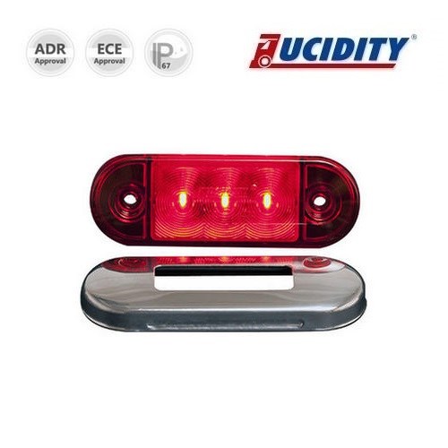 Luce Ingombro Rossa 3 LED 85x29mm per Autocarri 12V/24V Lucidity 26260