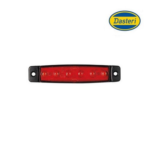 Luce Ingombro 6 LED Rossa 96x20mm per Autocarri 24V