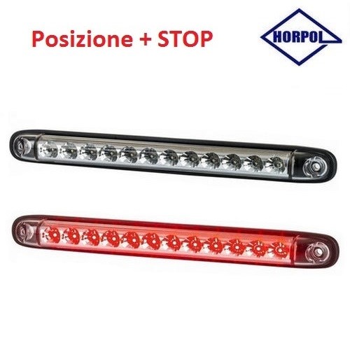 Luce LED Posteriore Posizione + STOP 257mm 12V/24V per Autocarri