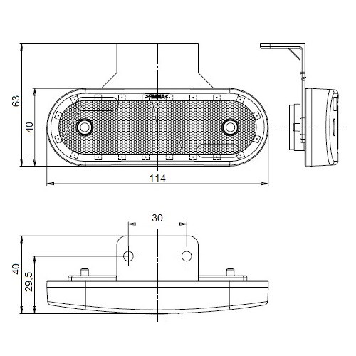 LUCE INGOMBRO A 4 LED 12/24V BIANCA F-13