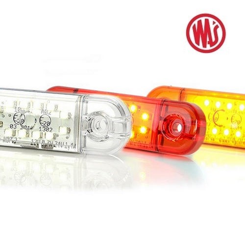 Luce Ingombro 12 LED Arancione 84x24mm Was per Autocarri 12V/24V