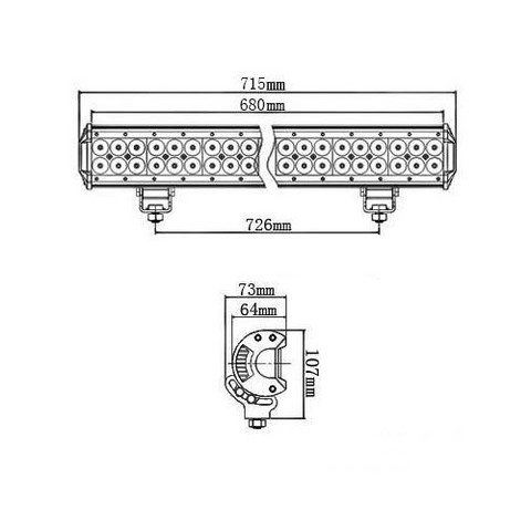 Faro Barra LED Off-Road 180W-4D