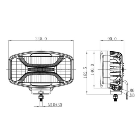 Faro Ovale OZZ XO1 P Black Autocarro